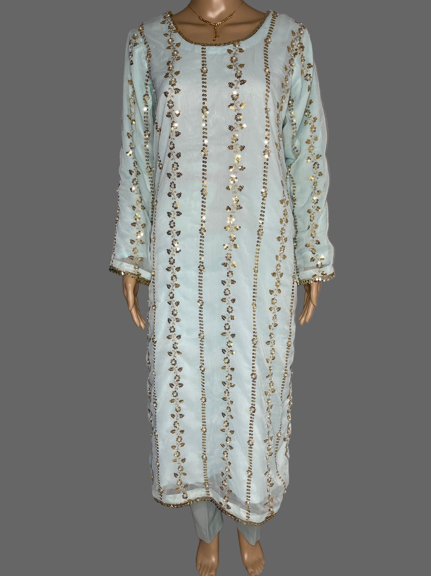 Beautiful Light Blue Chiffon Dress