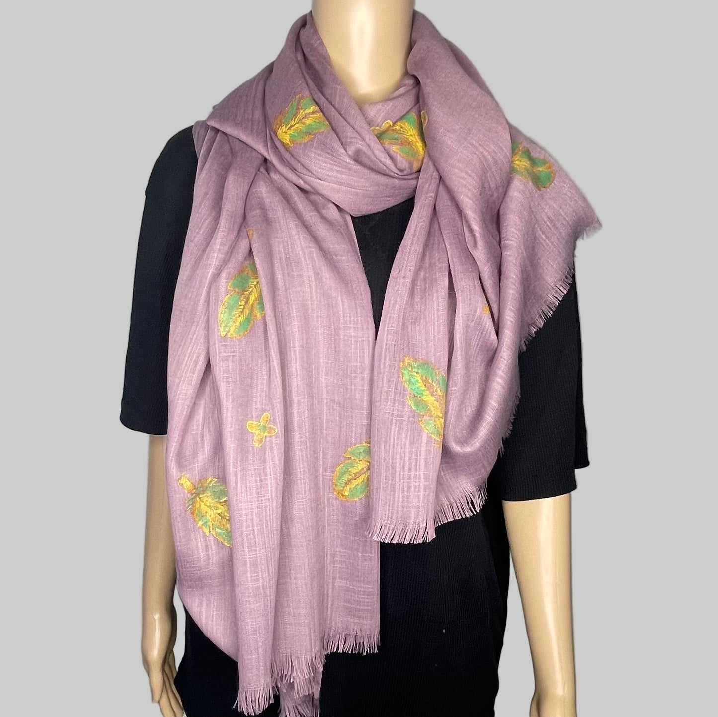 Cotton Purple Block Printed Scarf