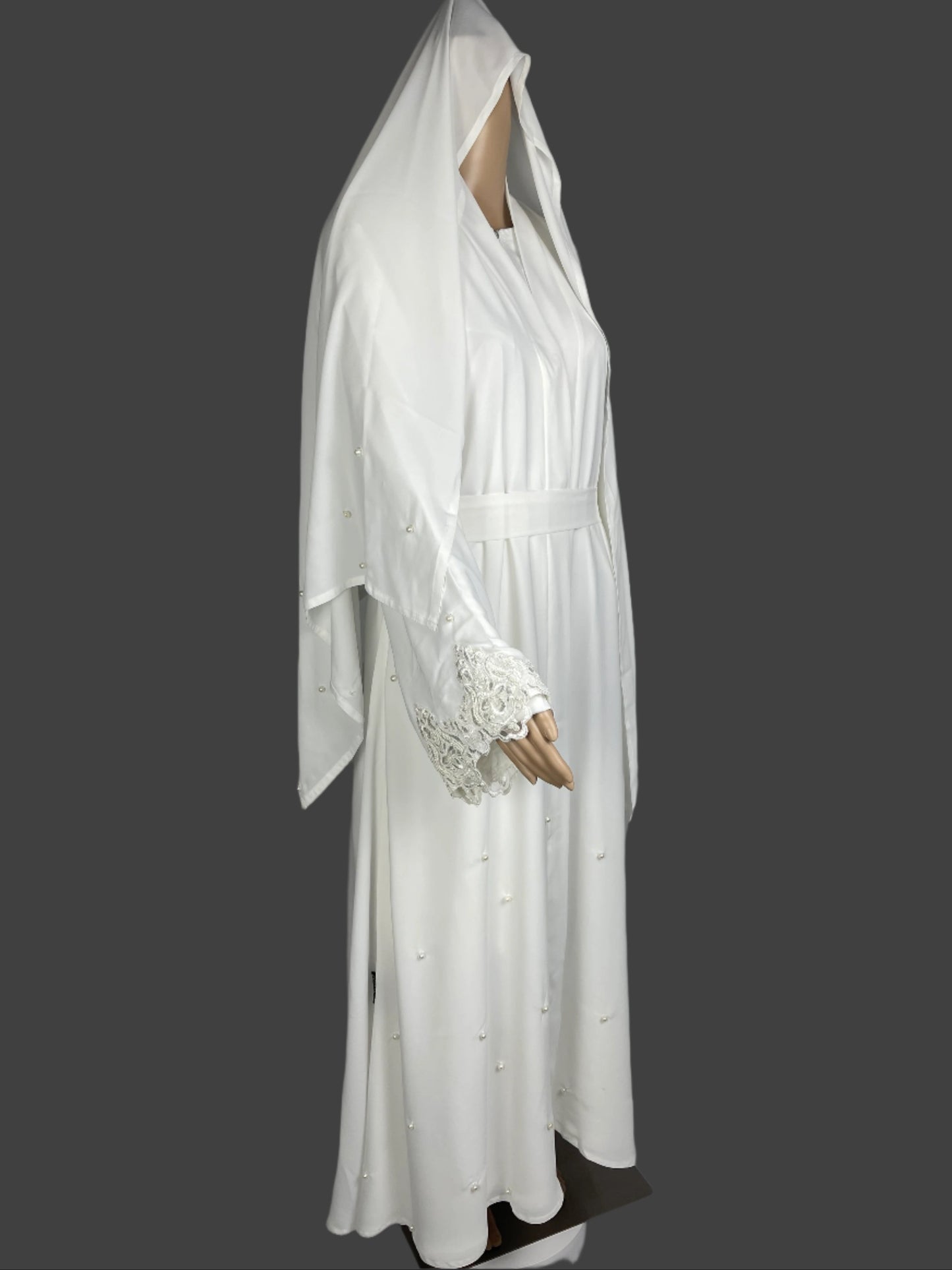 Pearls And Lace Work Abaya