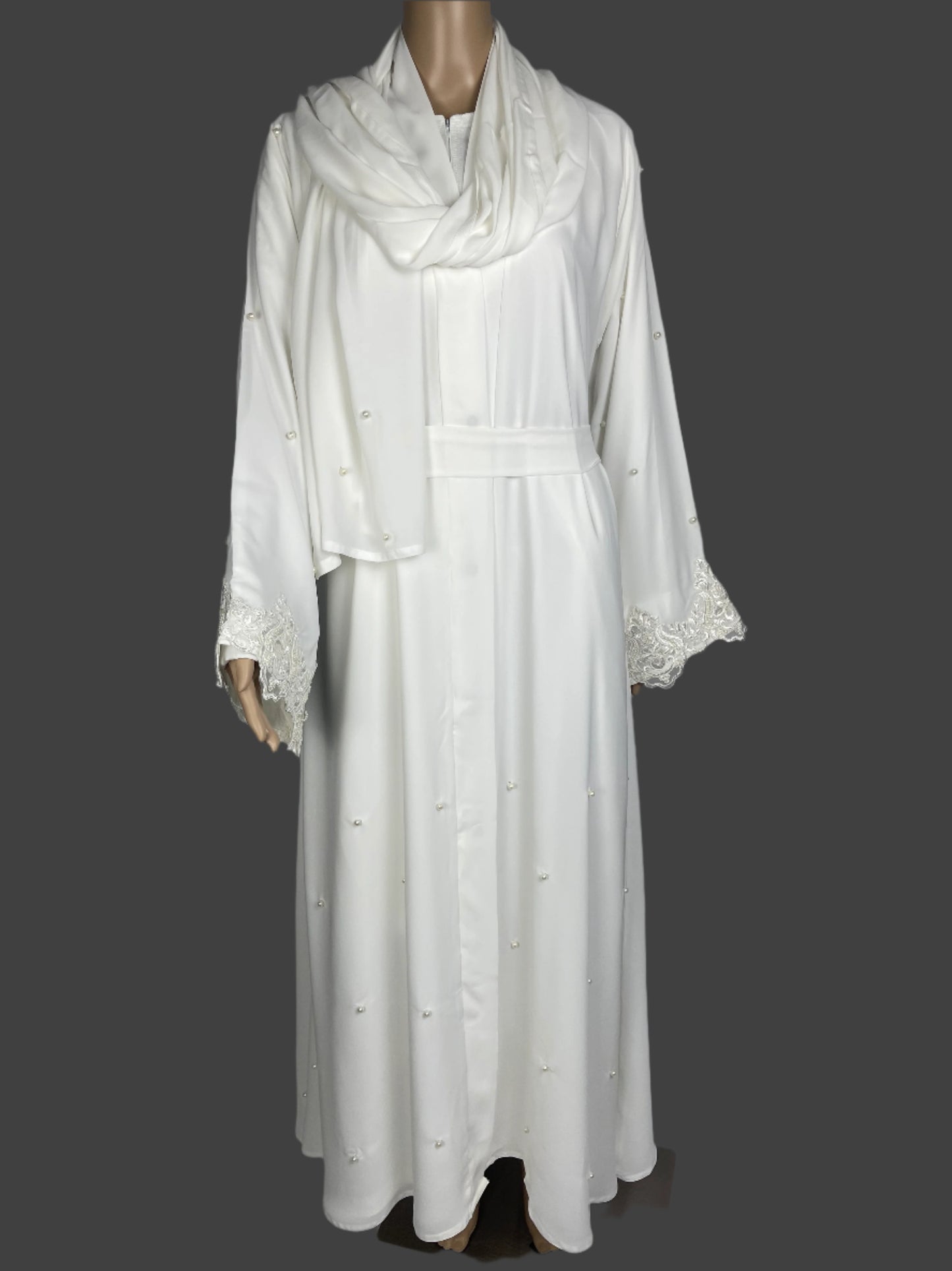 Pearls And Lace Work Abaya