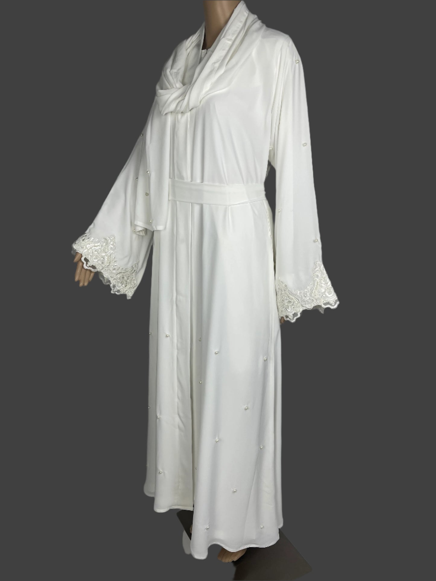 Pearls And Lace Work Abaya