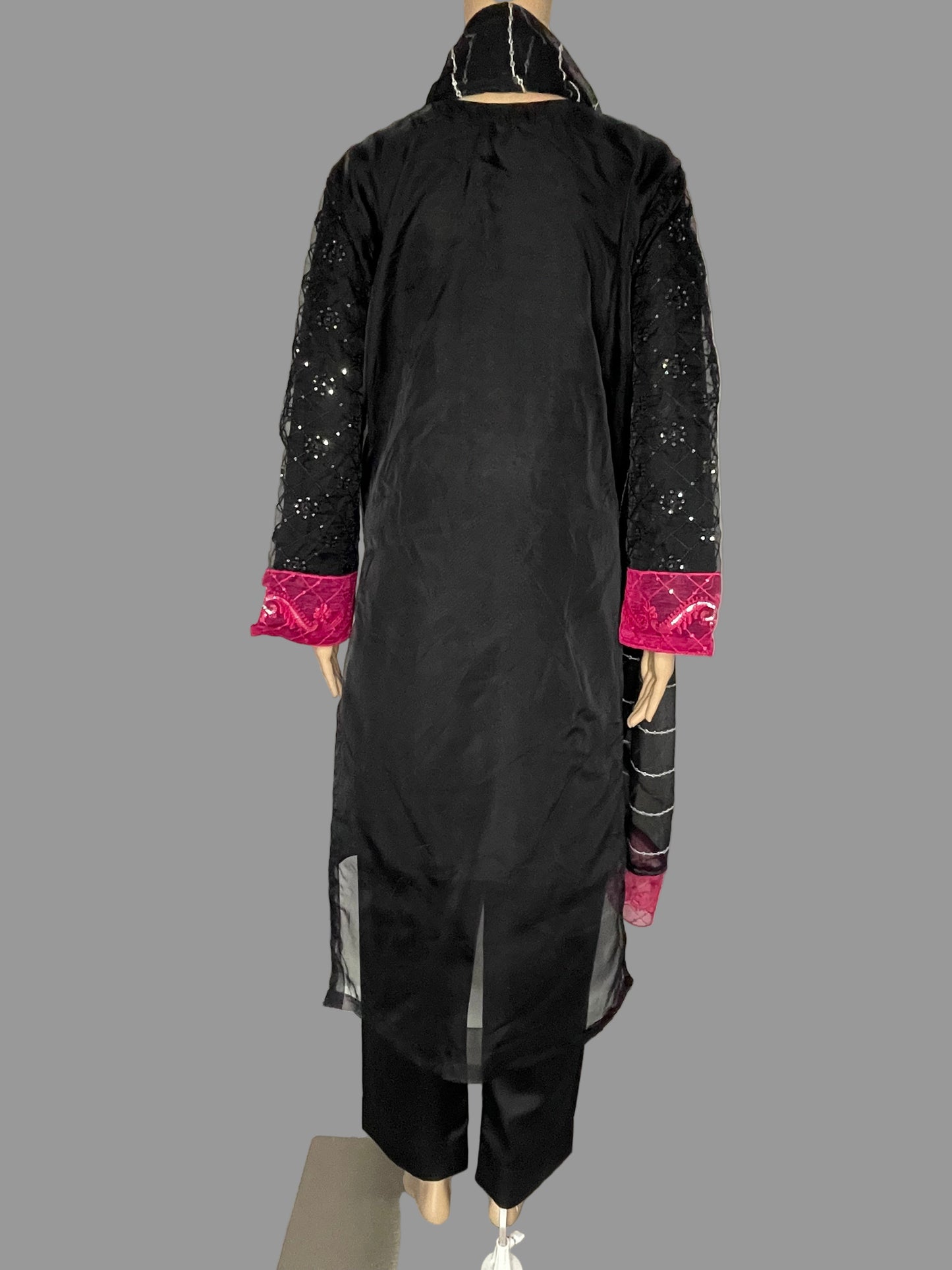 Organza Shalwar Suit In Black Color