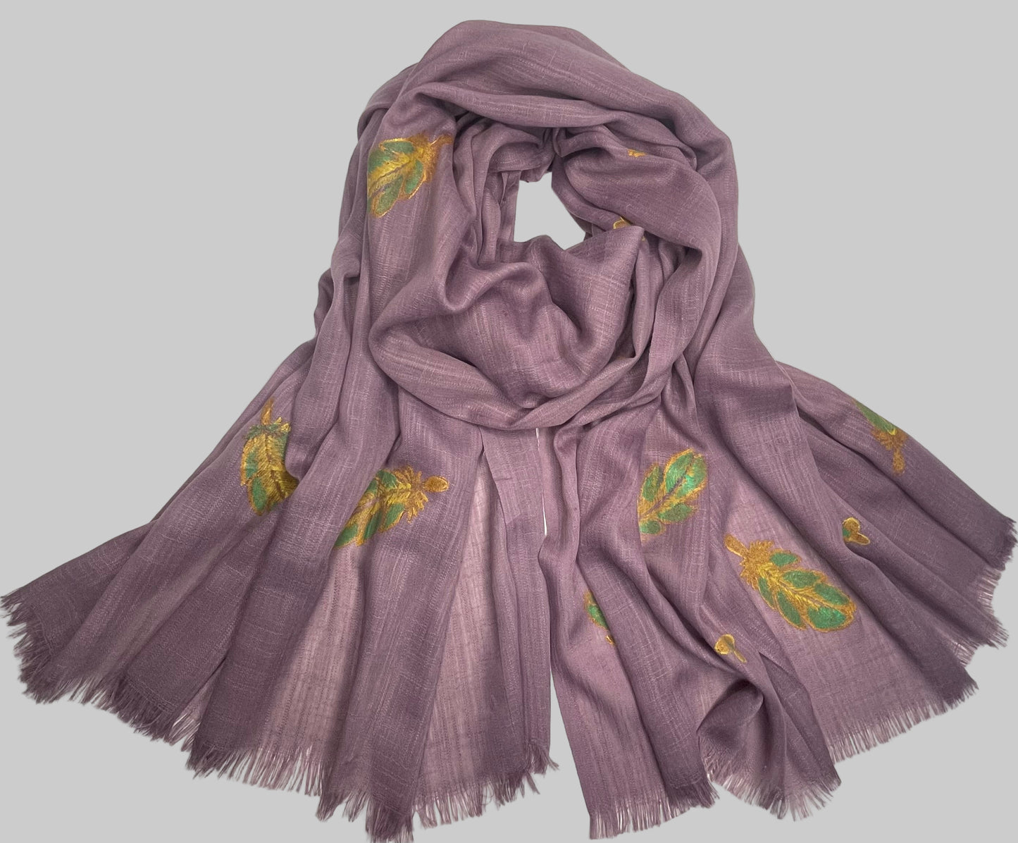 Cotton Purple Block Printed Scarf