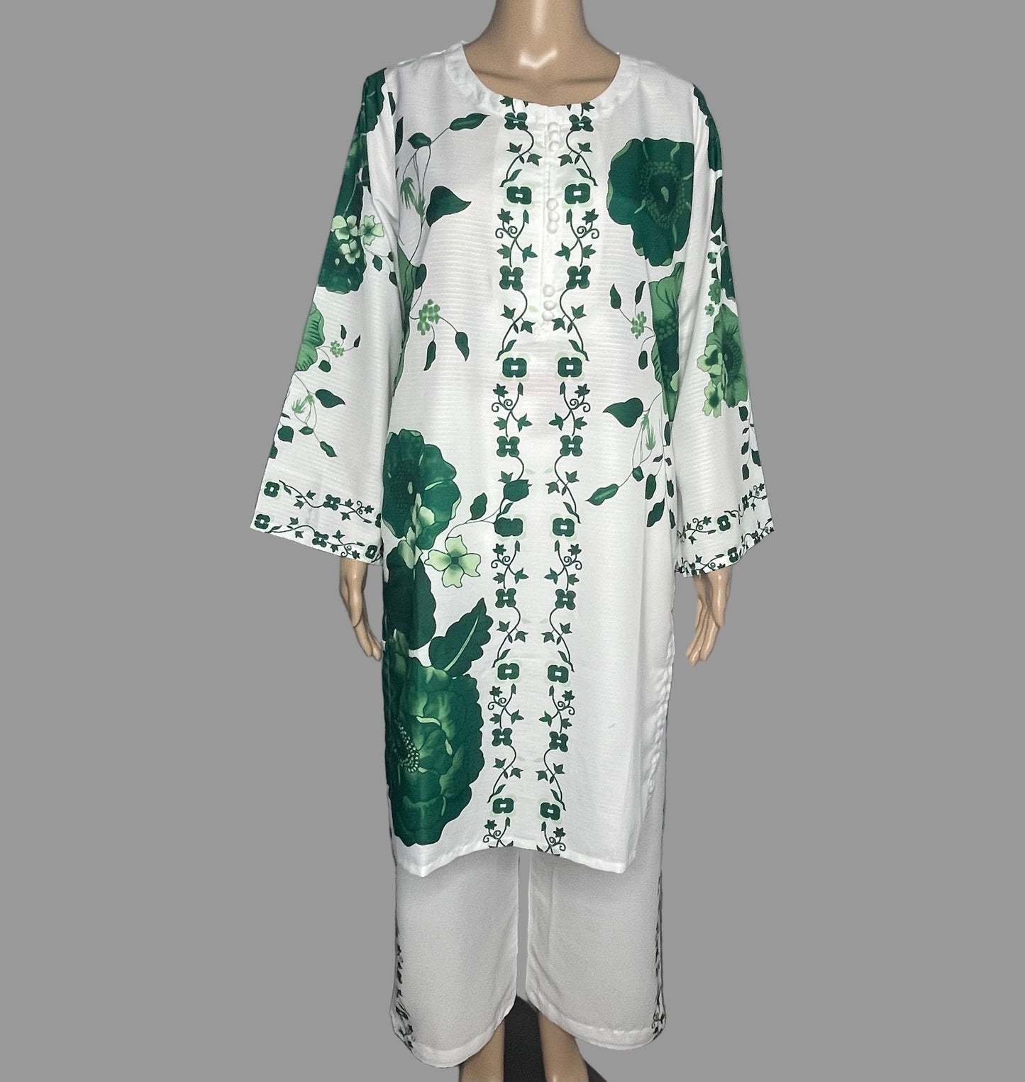 Co-Ord Set White And Green