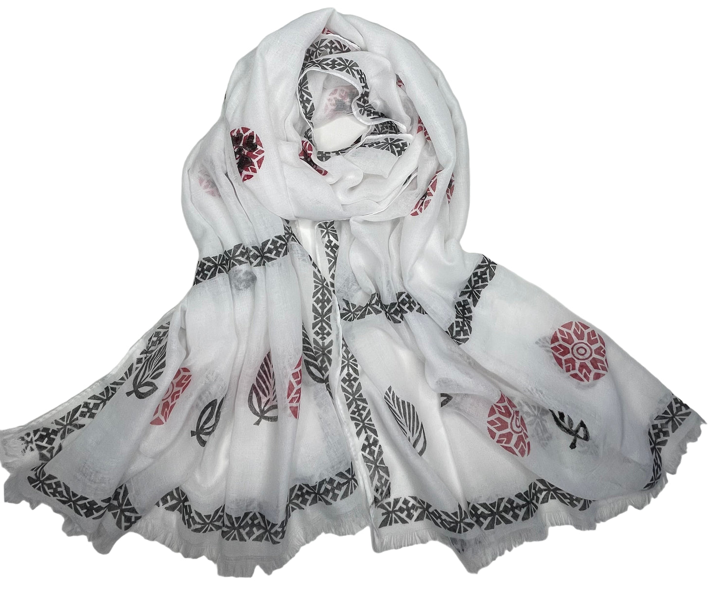 Black And White Cotton Scarf