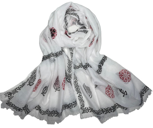 Black And White Cotton Scarf