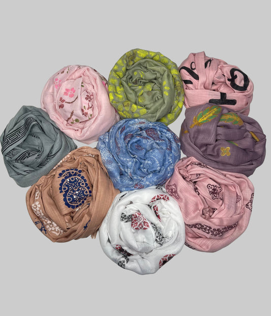 Scarves Hand Block Printed And Hand Printed