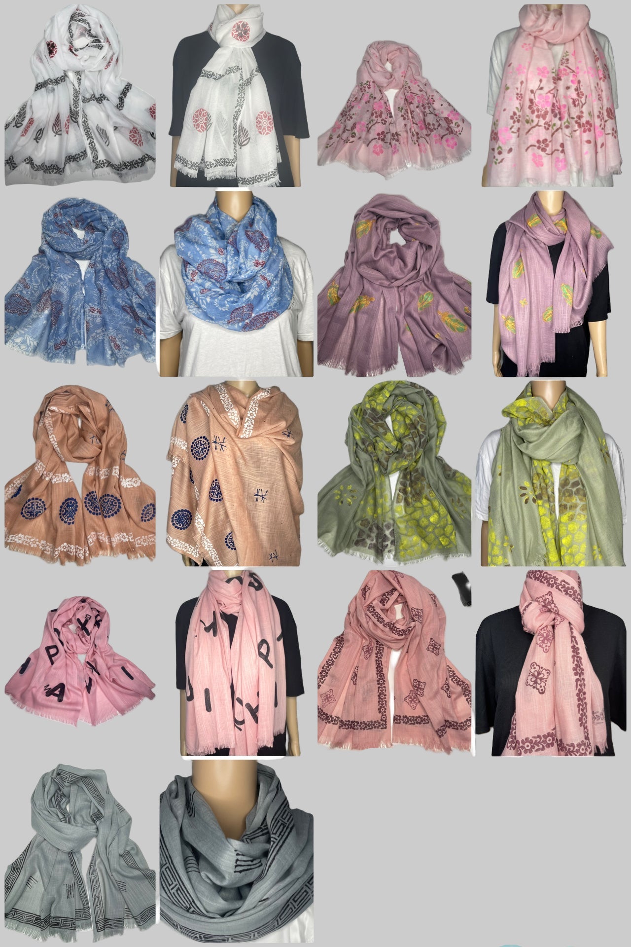 Scarves Hand Block Printed And Hand Printed